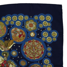 Load image into Gallery viewer, Hermes Carre 90 Le Roy Soleil Navy Scarf - 01266