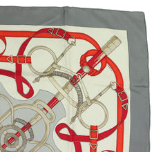 Load image into Gallery viewer, Hermes Carre 90 Eperon D&#39;or Grey Scarf - 01252