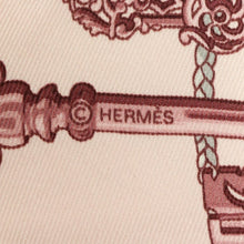 Load image into Gallery viewer, Hermes Pink Les Cles Silk Triangle Scarf - 01173
