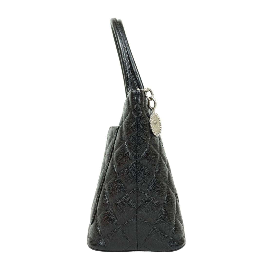 Chanel Medallion Tote Black Handle Bag - 01188 – Fingertips Vintage