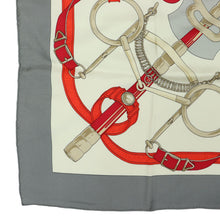 Load image into Gallery viewer, Hermes Carre 90 Eperon D&#39;or Grey Scarf - 01252