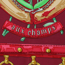Load image into Gallery viewer, Hermes Carre 90 Aux Champs Bordeaux Scarf - 01239